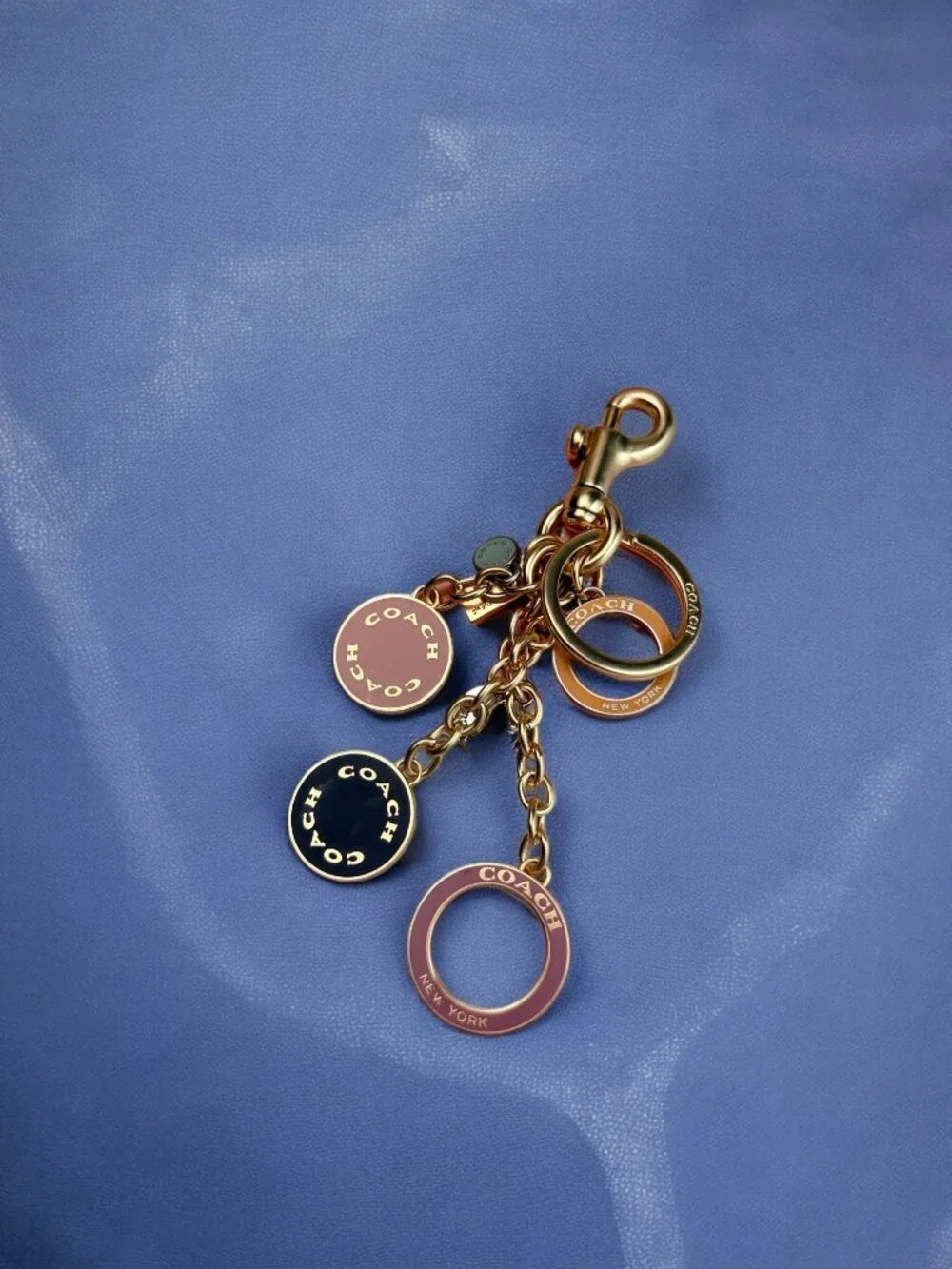 🌸Coach Gold and Navy Keychain
